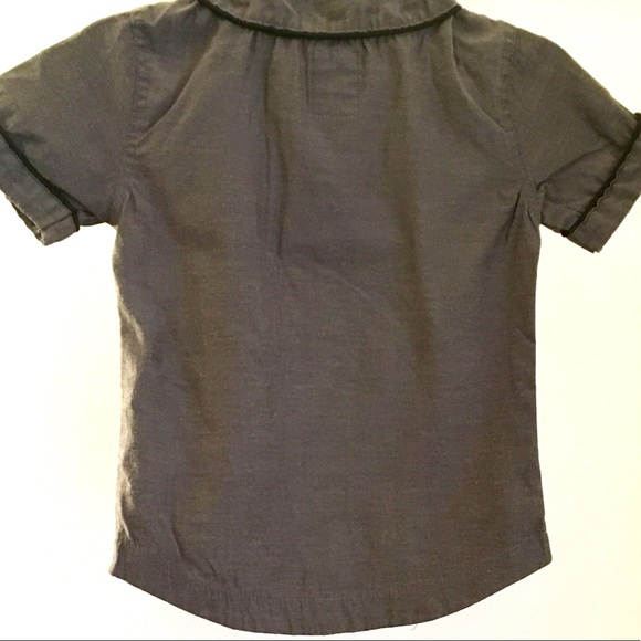 Boys Button Down Shirt Gray Jersey Style Size 4 - Picture 3 of 5